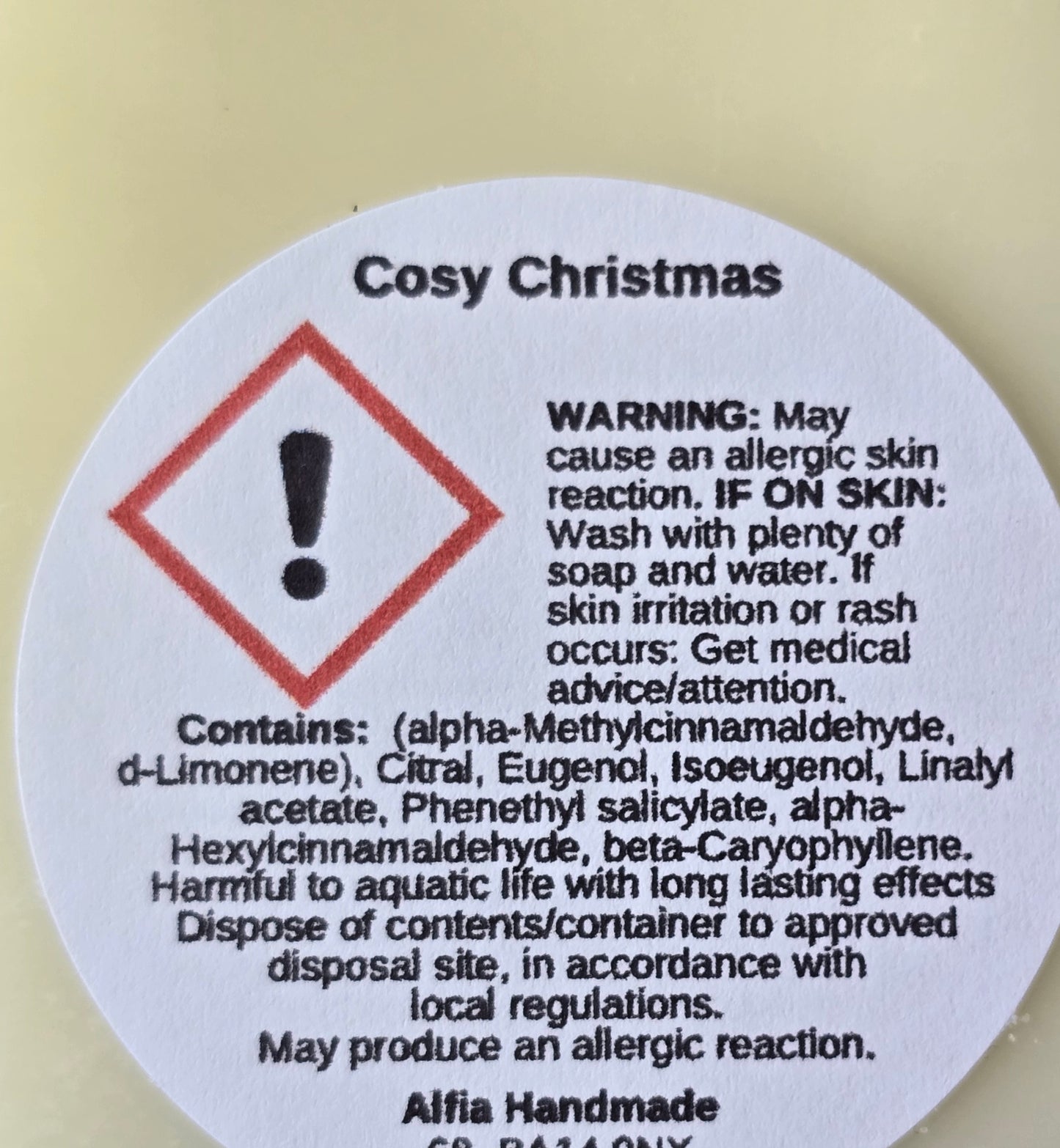 Cosy Christmas Soy Wax Snap Bar - Alfia