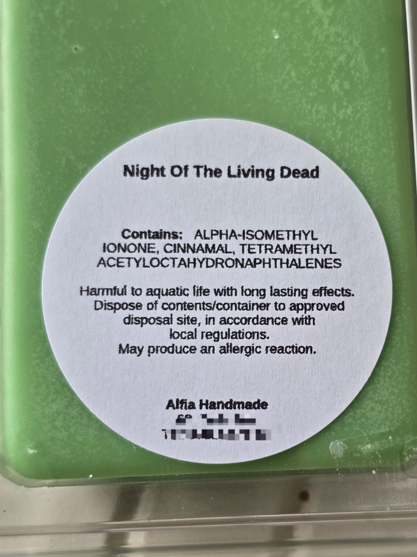 New Night of the Living Dead Soy Wax Melt Snap Bar - Horror Scented - Halloween