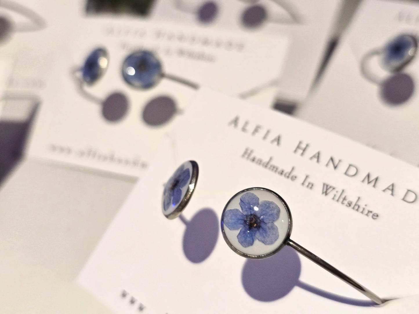 Handmade Forget-Me-Not Bracelet | Real Flower Resin Botanical Keepsake Jewellery