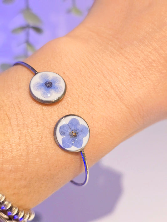 Handmade Forget-Me-Not Bracelet | Real Flower Resin Botanical Keepsake Jewellery