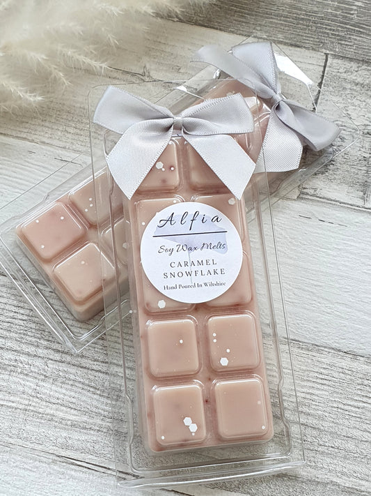 BRAND NEW Caramel Snowflake Snap Bar Soy Wax Melt - Alfia