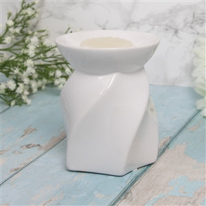 "Twist" Ceramic Wax Melter - White 13cm - Alfia