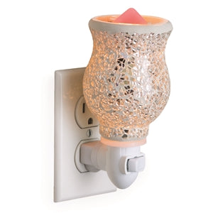 Silver Mosaic Plug-In Glass Wax Melter/Warmer 15w - Alfia